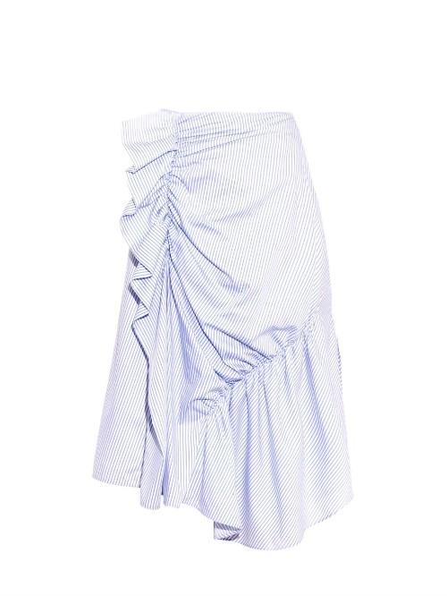 J.w. Anderson Pinstripe Ruffle Skirt