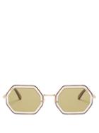 Matchesfashion.com Chlo - Tally Hexagon Frame Sunglasses - Womens - Dark Green