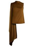 Osman Diana Draped-panel Asymmetric Satin Top