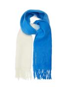 Matchesfashion.com Isabel Marant - Firna Logo-embroidered Ombr Alpaca-blend Scarf - Womens - Blue White