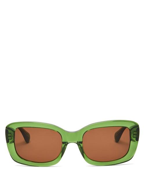 Matchesfashion.com Sun Buddies - Junior Square Acetate And Metal Sunglasses - Mens - Green