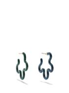 Bea Bongiasca - Mismatched Enamel 9kt Gold & Silver Earrings - Womens - Green Multi