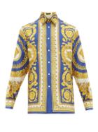 Matchesfashion.com Versace - Baroque Print Silk Shirt - Mens - Gold Multi