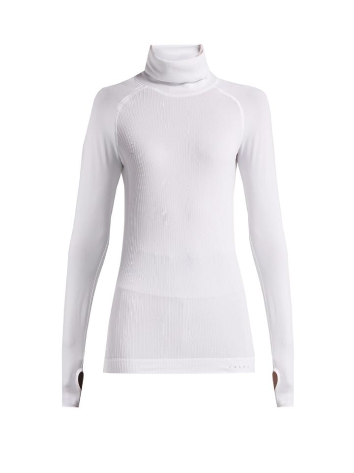 Falke Roll-neck Cable-knit Performance Top