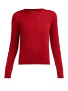 Matchesfashion.com Redvalentino - Point D'esprit Panelled Cashmere Blend Sweater - Womens - Red