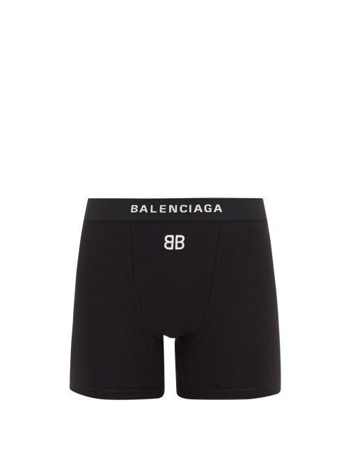 Balenciaga - Logo-embroidered Cotton-blend Shorts - Womens - Black