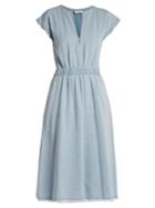 Masscob Frayed-hem V-neck Denim Dress