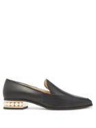 Matchesfashion.com Nicholas Kirkwood - Casati Pearl-heel Leather Moccasins - Womens - Black