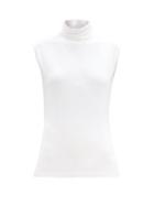 Matchesfashion.com Albus Lumen - Roll-neck Cotton-blend Terry Top - Womens - White