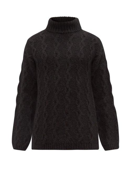 Our Legacy - High-neck Cable-knit Sweater - Mens - Black