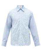 Mens Rtw Marni - Cloud-print Cotton-poplin Shirt - Mens - Blue
