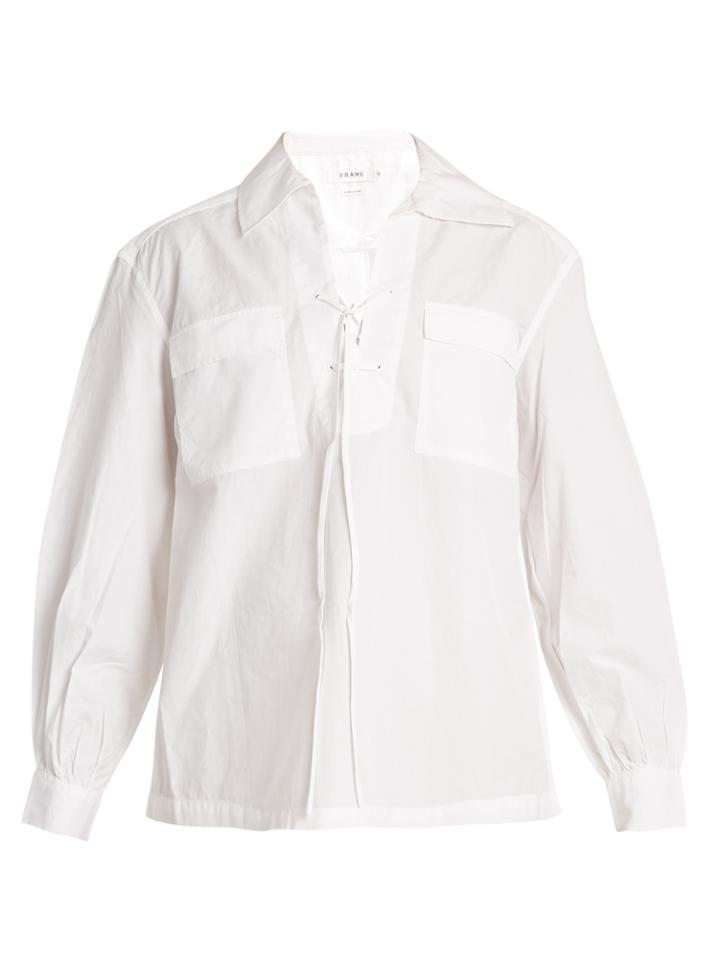 Frame Lace-up Cotton Shirt
