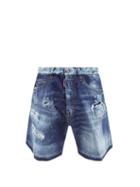 Mens Rtw Dsquared2 - Distressed Denim Shorts - Mens - Blue