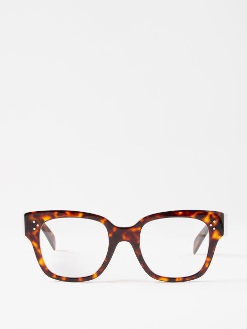 Celine Eyewear - Square Tortoiseshell-acetate Glasses - Womens - Brown Multi