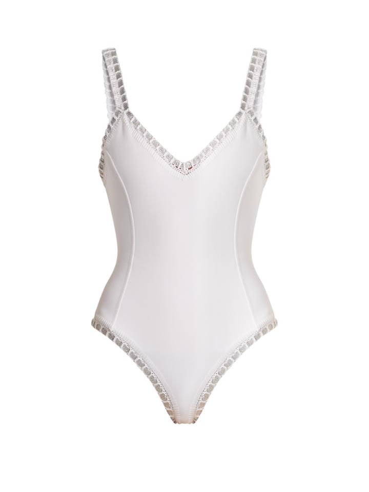 Kiini Valentine Scoop-back Crochet-trimmed Swimsuit