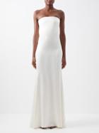 Saint Laurent - Strapless Silk-satin Gown - Womens - Ivory