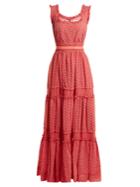 Luisa Beccaria Square-neck Cotton-blend Dress