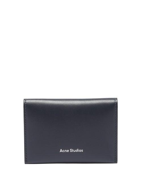 Matchesfashion.com Acne Studios - Logo-debossed Bi-fold Cardholder - Womens - Blue