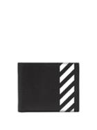 Matchesfashion.com Off-white - Stripe Print Bi Fold Leather Wallet - Mens - Black White