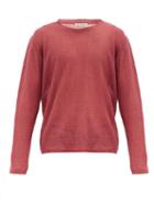 Matchesfashion.com Our Legacy - Striped Linen Long-sleeved T-shirt - Mens - Red