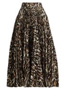 Calvin Klein 205w39nyc Leopard-print Pleated Twill Midi Skirt