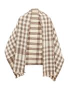 Lauren Manoogian - Checked Alpaca-blend Wrap Scarf - Womens - Brown White