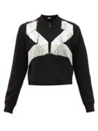 Matchesfashion.com Bella Freud - Stawcrawler Tasseled Zip-up Merino Wool Sweater - Womens - Black