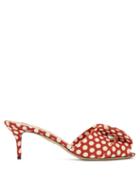 Matchesfashion.com Charlotte Olympia - Bow Polka Dot Kitten Heel Mules - Womens - Red Multi