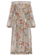 Zimmermann Pavilion Off-the-shoulder Smock Dress