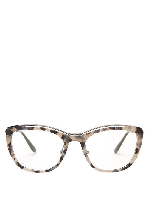Matchesfashion.com Prada Eyewear - Acetate Cat Eye Tortoiseshell Optical Glasses - Womens - Tortoiseshell