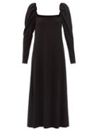 Matchesfashion.com Johanna Ortiz - Bangalore Square-neck Poplin Midi Dress - Womens - Black