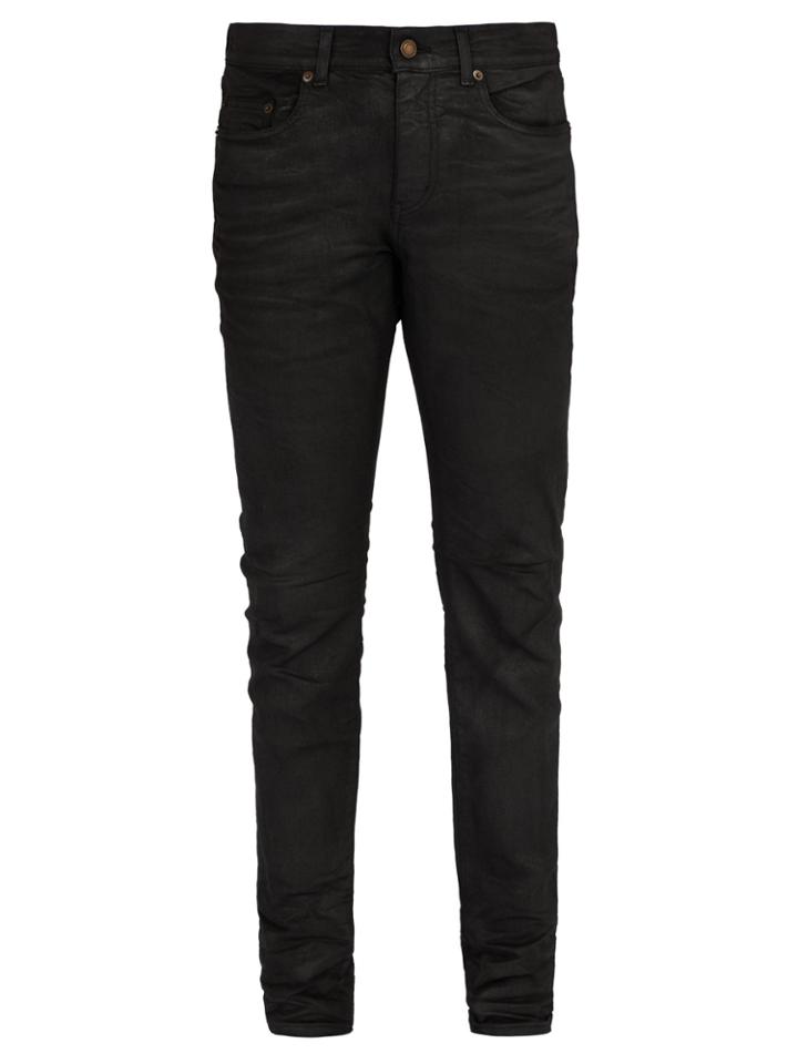 Saint Laurent Waxed Cotton-blend Jeans
