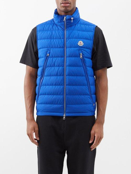 Moncler - Albyt Matt Quilted Down Gilet - Mens - Blue