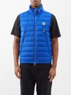 Moncler - Albyt Matt Quilted Down Gilet - Mens - Blue
