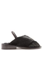 Robert Clergerie Bloss Fur And Leather Sandals