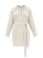 Matchesfashion.com Asceno - Santorini Belted Linen Shirt Dress - Womens - Ivory