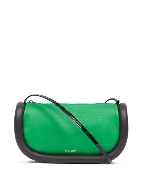Jw Anderson - Bumper Leather Shoulder Bag - Womens - Green