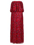 Osman Clover Floral-embroidered Strapless Tulle Gown