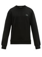 Matchesfashion.com Dolce & Gabbana - Logo Plaque Crew Neck Cotton Sweatshirt - Mens - Black