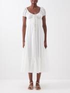 La Ligne - Josie Cotton-blend Midi Dress - Womens - Ivory