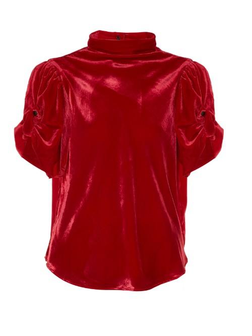 Isabel Marant Étoile Link High-neck Ruched Velvet Top