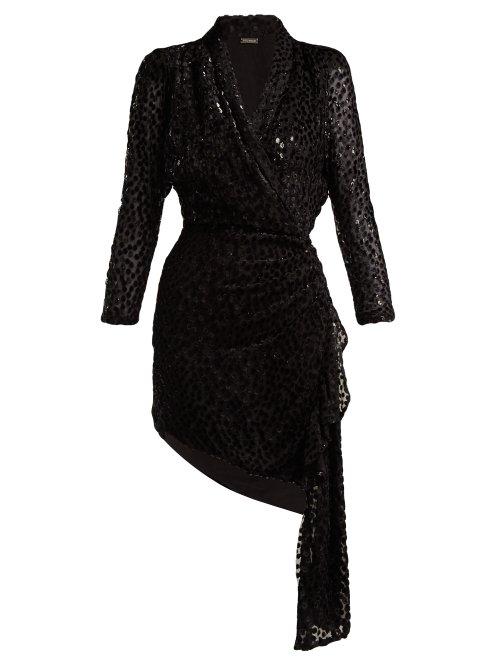 Matchesfashion.com Dodo Bar Or - Ava Asymmetric Polka Dot Fil Coup Dress - Womens - Black