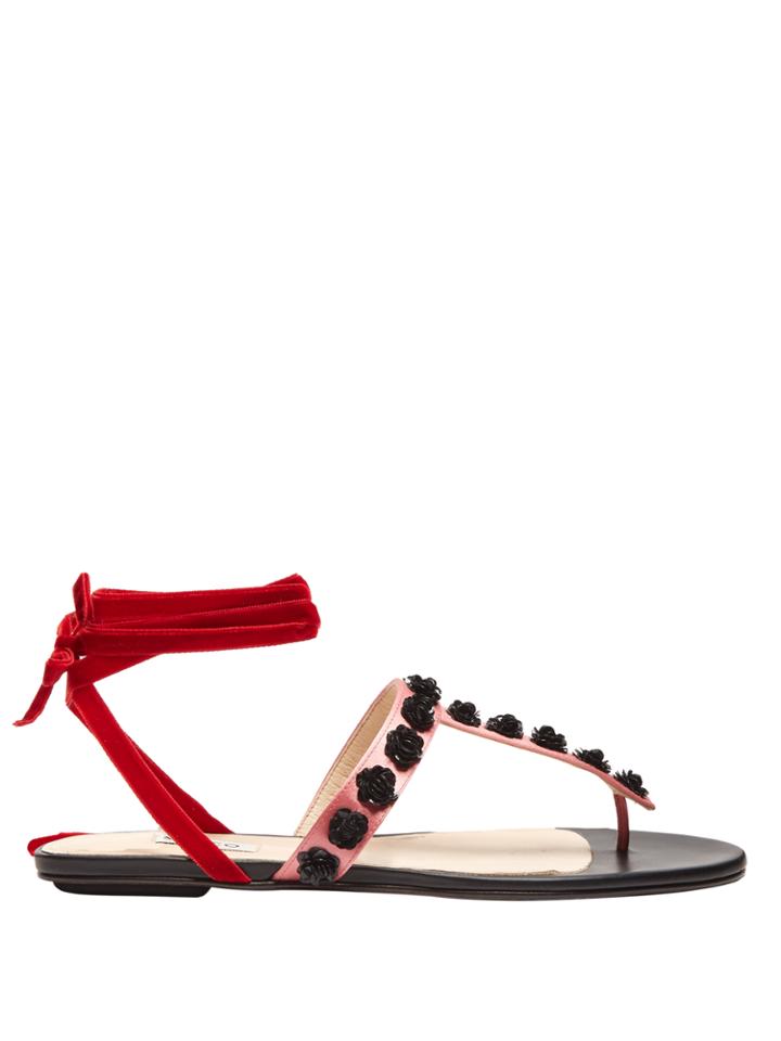 Attico Vanessa Sequin-embellished Satin Sandals