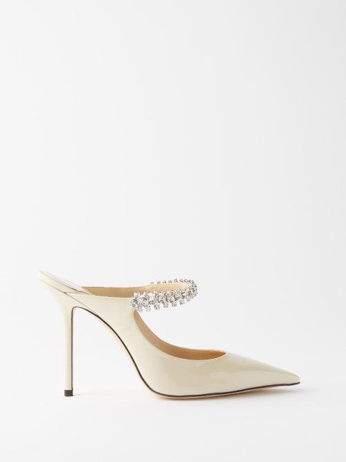 Jimmy Choo - Bing 100 Crystal-embellished Leather Mules - Womens - White