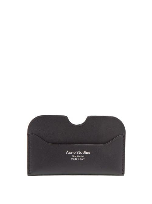 Matchesfashion.com Acne Studios - Elmas Foiled-logo Leather Cardholder - Womens - Black