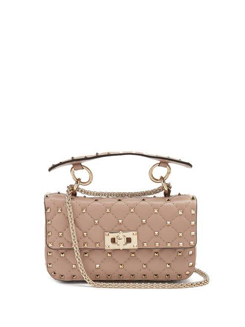 Matchesfashion.com Valentino - Rockstud Spike Small Quilted Leather Shoulder Bag - Womens - Nude