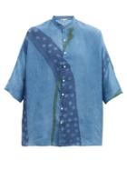 Matchesfashion.com 11.11 / Eleven Eleven - Wide-sleeve Floral-print Silk Shirt - Mens - Light Blue