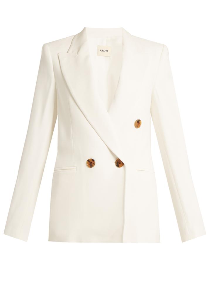 Khaite Isa Peak-lapel Stretch-piqu Jacket