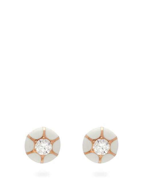 Matchesfashion.com Selim Mouzannar - Sea Flowers Diamond & 18kt Rose Gold Earrings - Womens - Ivory