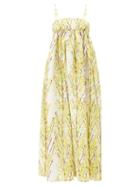 Bernadette - Birgit Floral-print Taffeta Maxi Dress - Womens - Yellow White